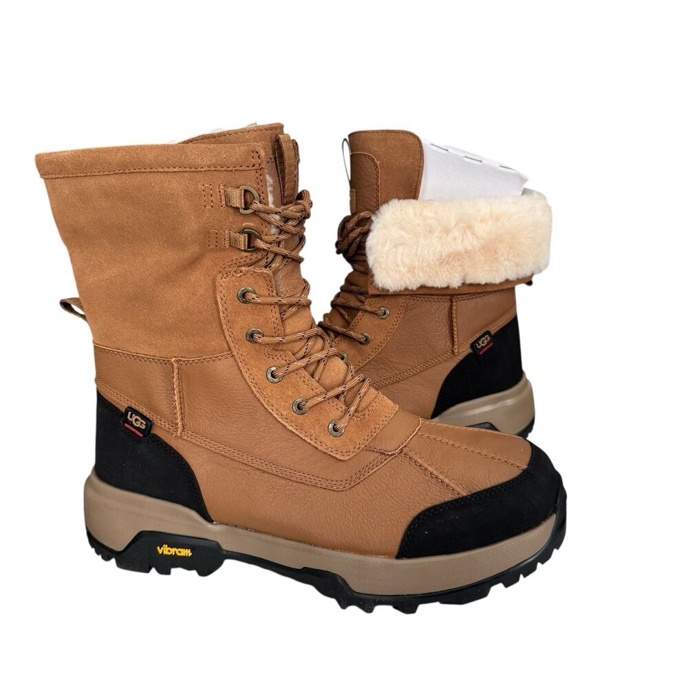 Ugg Adirondack XXV Men's Size US 12 Chestnut Leather Shearling Boots NEW